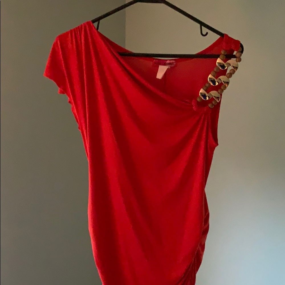 Body Central Beaded Shoulder Bodycon Dress